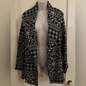 Free People Floral Boho Flared Knit Jacket